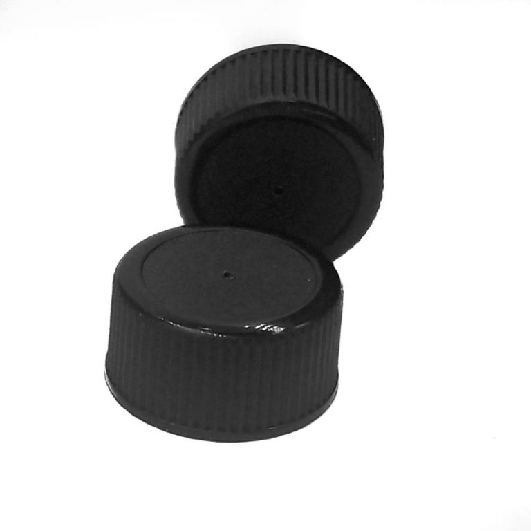 18-400 Black Polypropylene Cap | Acme Vial & Glass