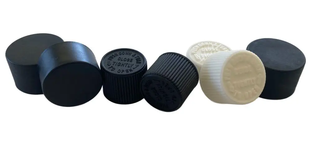 Group shot of different Child Resistant Caps