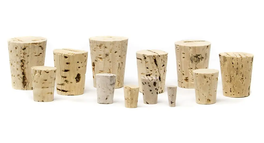 Group of different sized corks