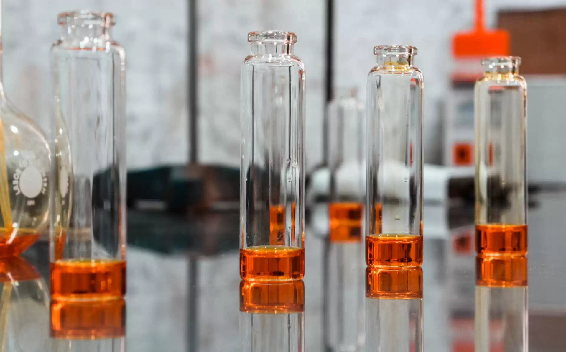 Assorted glass vials